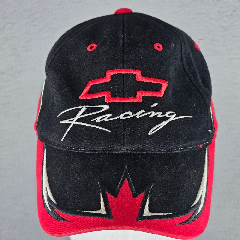 Chevrolet Racing NASCAR Hat Mens Black Red H3 Sportgear Chevy Bowtie Logo VTG
